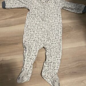 Carter's Gray Bear Pattern Footie